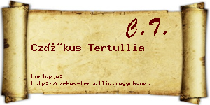 Czékus Tertullia névjegykártya